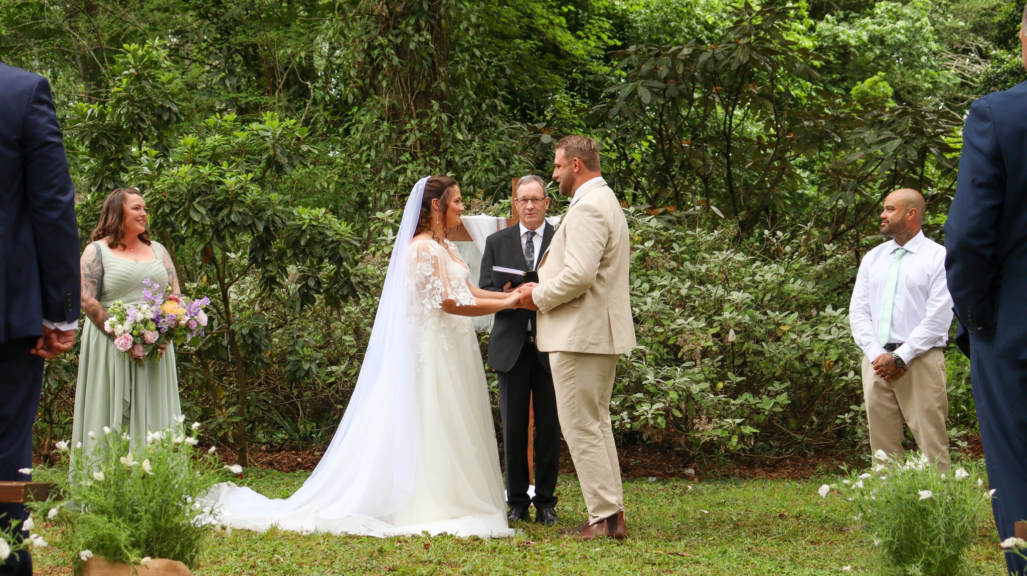 Husband and wife at alter